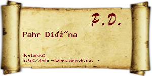Pahr Diána névjegykártya